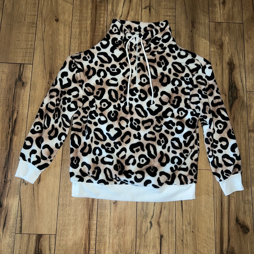 cheetah print quarter zip